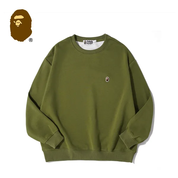 BAPE 經典猿人刺繡標寬鬆圓領套頭衛衣